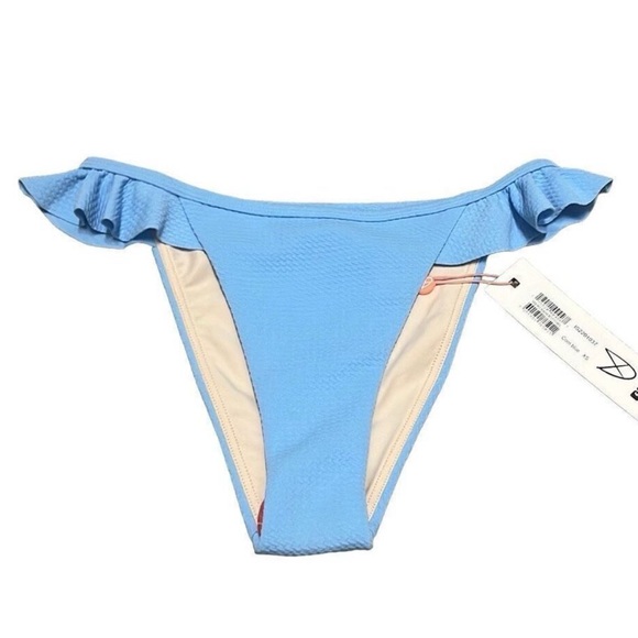 Brand NWT mink pink ruffled high-waisted bikini (set) - Picture 6 of 8